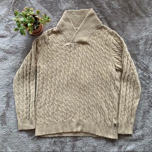 WeSC Parker Long Sleeve Knit Sweater Shawl Collar Pullover